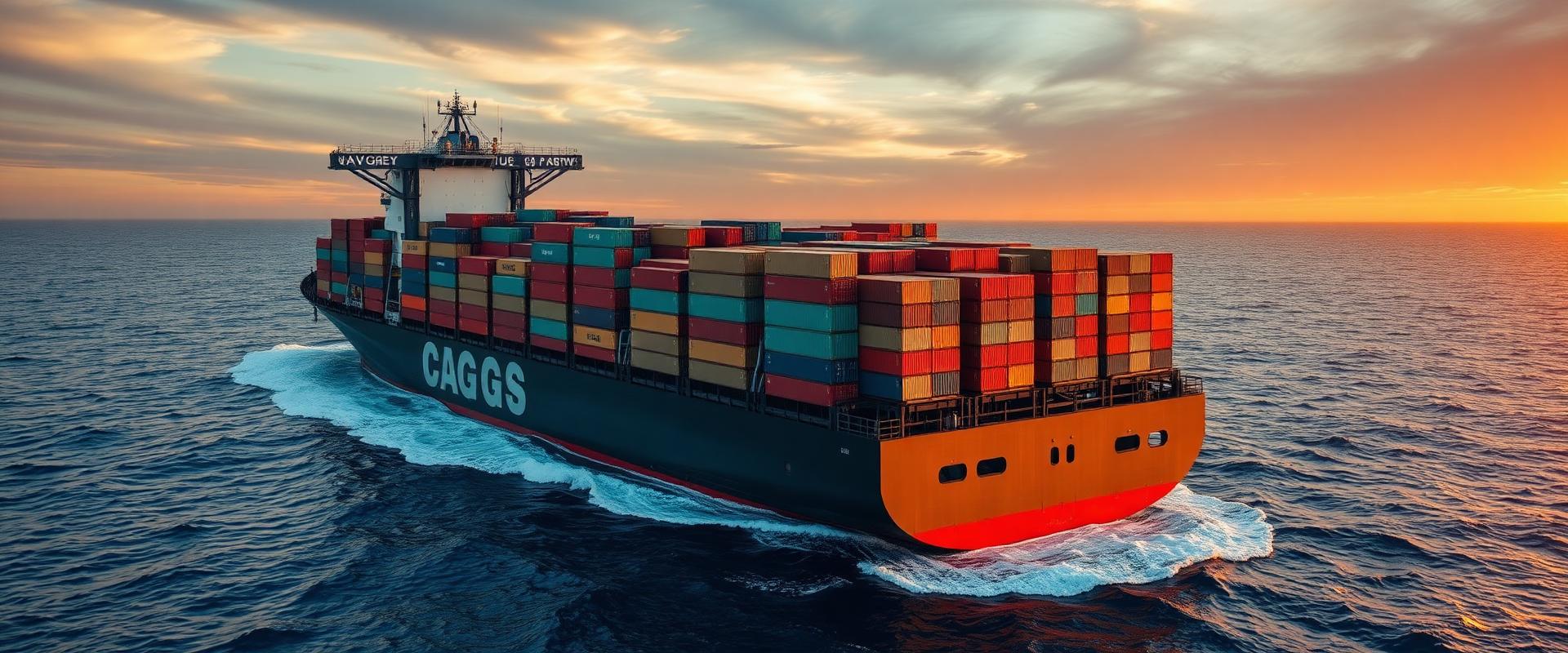 Container ship at sea